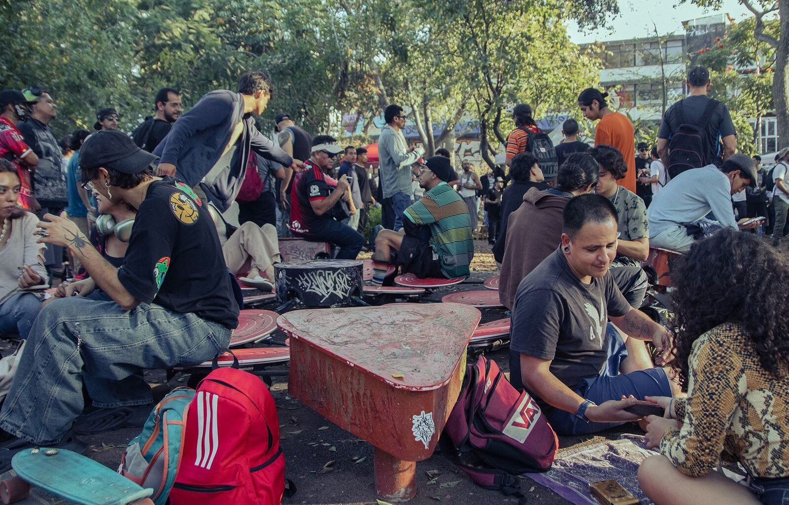 Young Tapatíos gather at Revolution Park to socialize